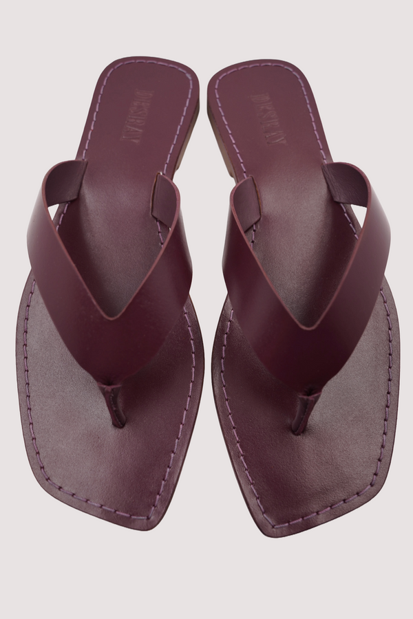 Choc Leather Flip Flops