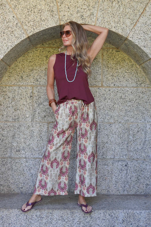 Aztec Cropped Pull On Pants